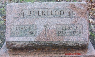 Headstone John D. Boekeloo (#69) and Dena Johnson